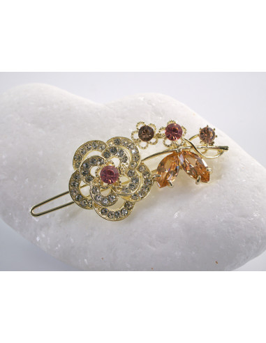 SPINKA  do włosów RÓŻA KWIAT Z KRYSZTAŁKAMI...