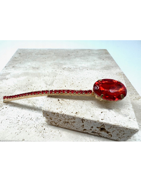 WSUWKA, CRYSTAL do włosów na BAL ZJAWISKOWA CZERWONA WSUWKA KRYSZTAŁOWA