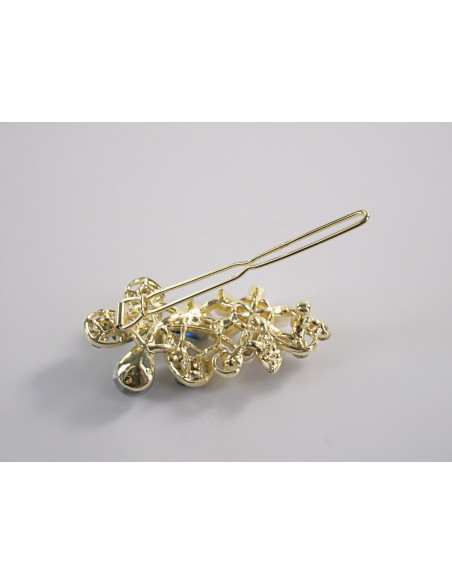 SPINKA  do włosów KWIATEK KWIAT Z KRYSZTAŁKAMI  Lolita Akcesoria GRANATOWY