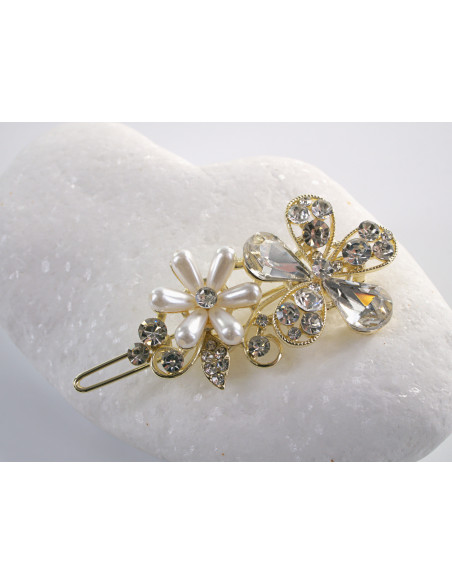 SPINKA  do włosów KWIATEK KWIAT Z KRYSZTAŁKAMI  Lolita Akcesoria CRYSTAL