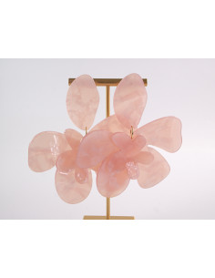 Kolczyki MAXI DUŻE KWIATY XXL RÓŻOWE LOLITA AKCESORIA