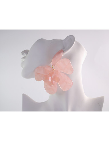 Kolczyki MAXI DUŻE KWIATY XXL RÓŻOWE LOLITA...