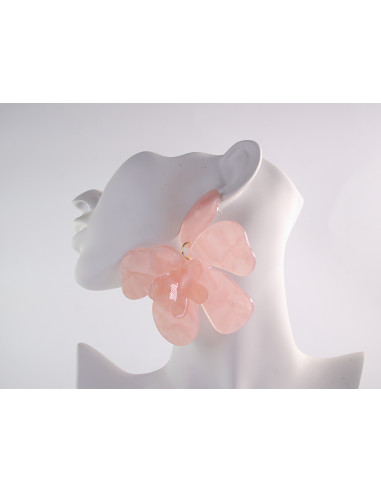 Kolczyki MAXI DUŻE KWIATY XXL RÓŻOWE LOLITA...