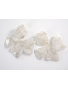 Kolczyki MAXI DUŻE KWIATY XXL BEŻOWO- SZARE  LOLITA... 2