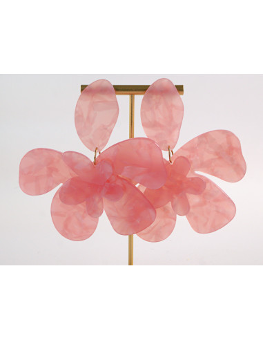 Kolczyki MAXI DUŻE KWIATY XXL RÓŻOWE LOLITA...