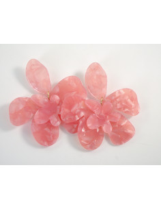 Kolczyki MAXI DUŻE KWIATY XXL RÓŻOWE LOLITA AKCESORIA 2