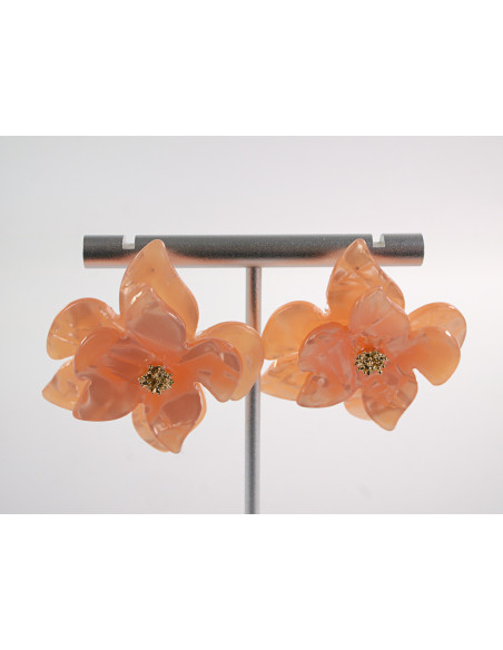 Kolczyki MAXI DUŻE KWIATY POMARAŃCZOWE LOLITA AKCESORIA