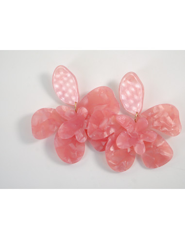 Kolczyki MAXI DUŻE KWIATY XXL RÓŻOWE LOLITA...