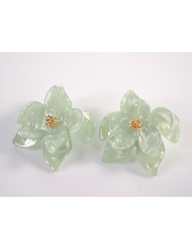 Kolczyki MAXI DUŻE AKRYLOWE KWIATY TURKSOWE...