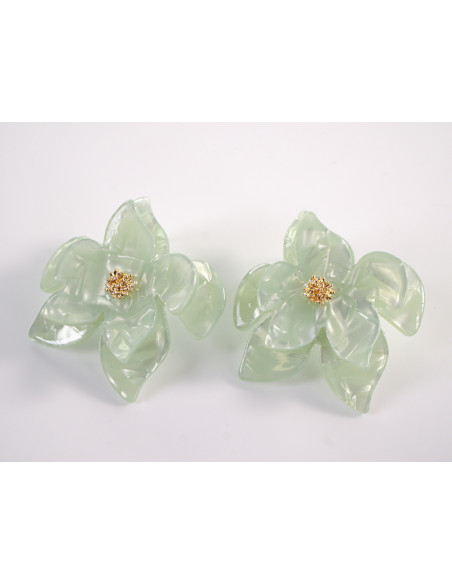 Kolczyki MAXI DUŻE AKRYLOWE KWIATY TURKSOWE  LOLITA AKCESORIA