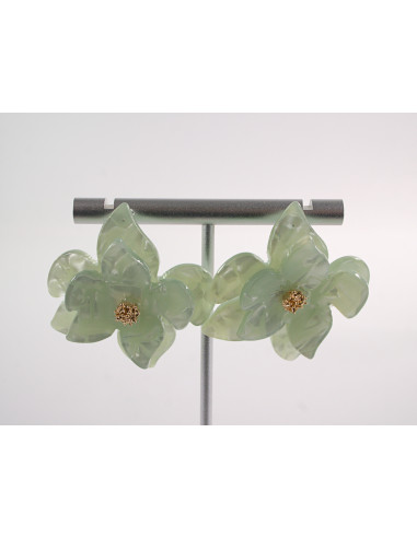 Kolczyki MAXI DUŻE AKRYLOWE KWIATY TURKSOWE...