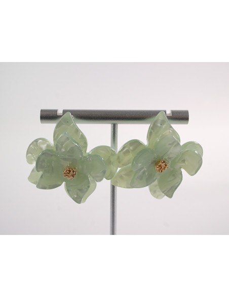 Kolczyki MAXI DUŻE AKRYLOWE KWIATY TURKSOWE  LOLITA AKCESORIA