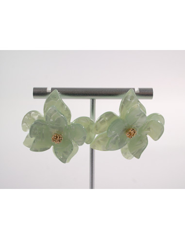 Kolczyki MAXI DUŻE AKRYLOWE KWIATY TURKSOWE...