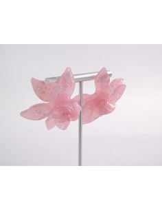 Kolczyki MAXI DUŻE ASYMETRYCZNE RÓŻOWE KWIATY RÓŻOWY... 2