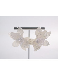 Kolczyki MAXI DUŻE ASYMETRYCZNE BIAŁE KWIATY BIAŁY LOLITA... 2