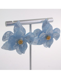 Kolczyki MAXI DUŻE AKRYLOWE KWIATY NIEBIESKIE  LOLITA... 2