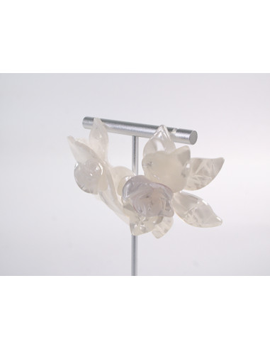 Kolczyki MAXI DUŻE ASYMETRYCZNE BIAŁE KWIATY...