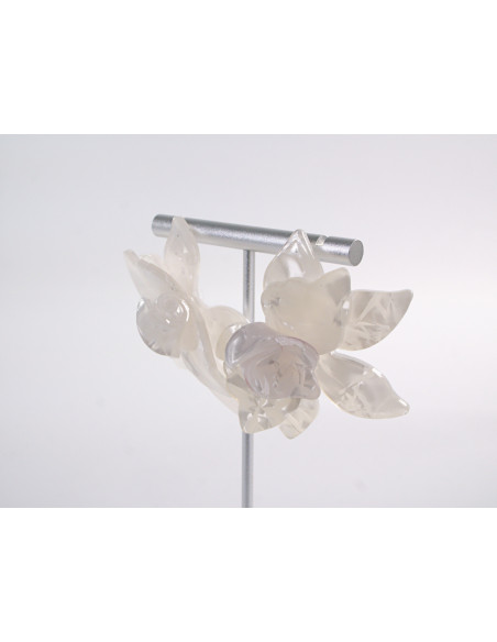 Kolczyki MAXI DUŻE ASYMETRYCZNE BIAŁE KWIATY BIAŁY LOLITA AKCESORIA