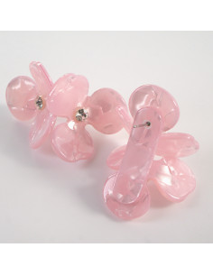 Kolczyki MAXI DUŻE RÓŻOWE KWIATY RÓŻOWY  LOLITA AKCESORIA 2