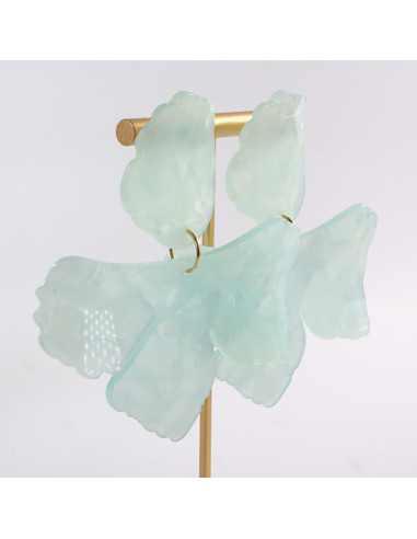 Kolczyki MAXI DUŻE KWIATY XXL TURKUSOWE LOLITA...