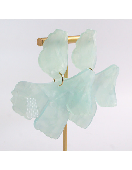 Kolczyki MAXI DUŻE KWIATY XXL TURKUSOWE LOLITA AKCESORIA