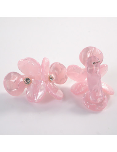 Kolczyki MAXI DUŻE RÓŻOWE KWIATY RÓŻOWY  LOLITA...