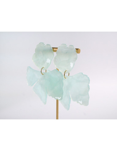 Kolczyki MAXI DUŻE KWIATY XXL TURKUSOWE LOLITA...