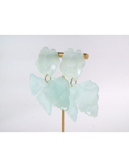 Kolczyki MAXI DUŻE KWIATY XXL TURKUSOWE LOLITA AKCESORIA