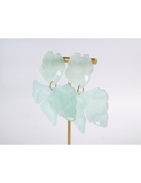 Kolczyki MAXI DUŻE KWIATY XXL TURKUSOWE LOLITA AKCESORIA