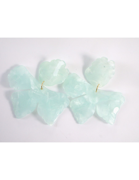 Kolczyki MAXI DUŻE KWIATY XXL TURKUSOWE LOLITA AKCESORIA