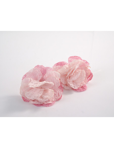 Kolczyki ZWIEWNE MATERIAŁOWE KWIATUSZKI LOLITA AKCESORIA srebrny sztyft 925