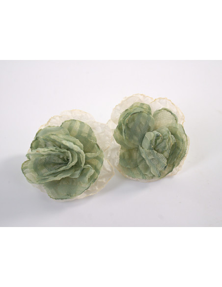 Kolczyki ZWIEWNE MATERIAŁOWE KWIATUSZKI LOLITA AKCESORIA srebrny sztyft 925