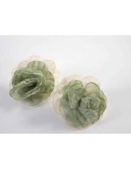 Kolczyki ZWIEWNE MATERIAŁOWE KWIATUSZKI LOLITA AKCESORIA srebrny sztyft 925