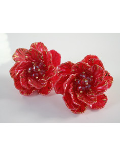 Kolczyki MALINOWE KWIATY  KWIATUSZKI LOLITA AKCESORIA...