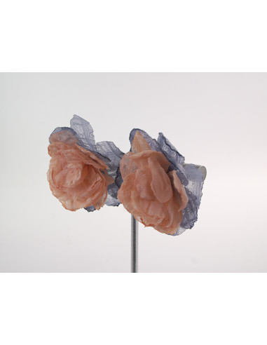 Kolczyki ZWIEWNE MATERIAŁOWE KWIATUSZKI LOLITA...