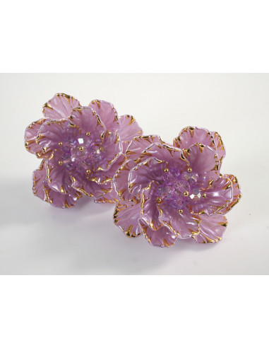 Kolczyki FIOLETOWE KWIATY  KWIATUSZKI LOLITA...