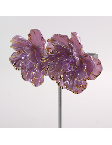 Kolczyki FIOLETOWE KWIATY  KWIATUSZKI LOLITA...