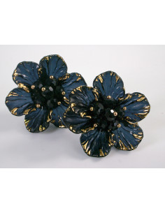 Kolczyki CZARNE KWIATY  KWIATUSZKI LOLITA AKCESORIA...