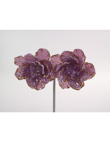 Kolczyki FIOLETOWE KWIATY  KWIATUSZKI LOLITA...