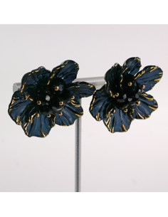 Kolczyki CZARNE KWIATY  KWIATUSZKI LOLITA AKCESORIA... 2