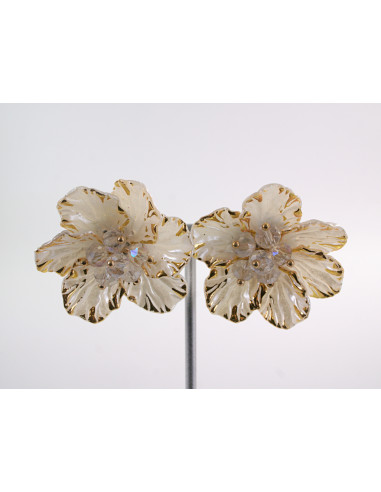 Kolczyki CZARNE KWIATY  KWIATUSZKI LOLITA...