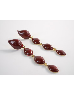 Kolczyki DŁUGIE BORDOWE ŁEZKI  LOLITA AKCESORIA srebrny...