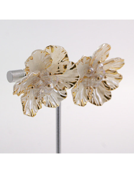 Kolczyki CZARNE KWIATY  KWIATUSZKI LOLITA AKCESORIA srebrny sztyft 925