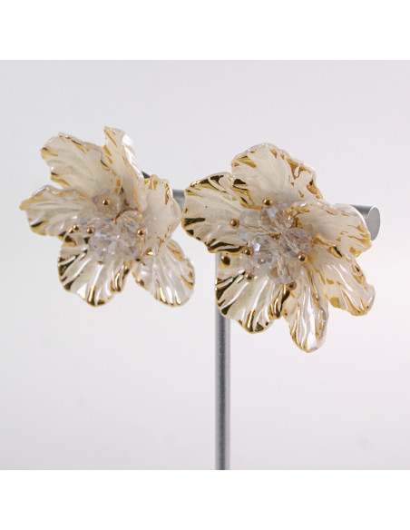 Kolczyki CZARNE KWIATY  KWIATUSZKI LOLITA AKCESORIA srebrny sztyft 925