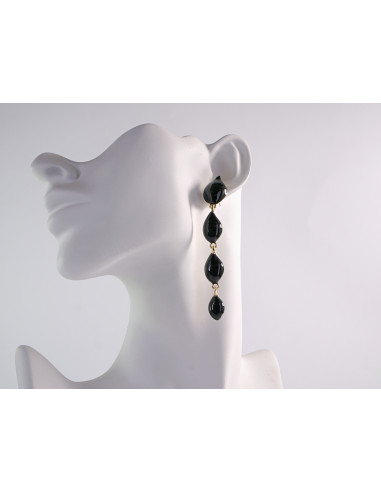 Kolczyki DŁUGIE CZARNE ŁEZKI  LOLITA AKCESORIA...