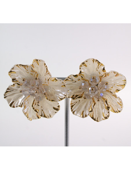 Kolczyki CZARNE KWIATY  KWIATUSZKI LOLITA AKCESORIA srebrny sztyft 925