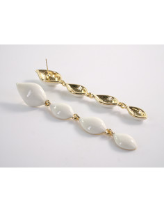 Kolczyki DŁUGIE BIAŁE ŁEZKI  LOLITA AKCESORIA srebrny... 2