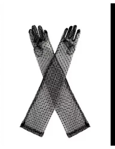 RĘKAWICZKI  DŁUGIE W KROPECZKI  WIECZOROWE...