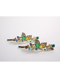 Wsuwka do włosów MOTYLKI   z kryształkami 2 szt. Lolita...