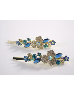 Wsuwka do włosów KWIATKI  z kryształkami 2 szt. Lolita...